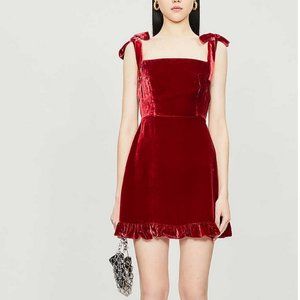 Reformation Minetta velvet mini dress